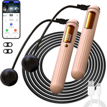 Load image into Gallery viewer, Cordless Skipping Rope with APP,Smart Jump Rope with Built-in Counter and Bluetooth Connectivity, TYPE-C Charging, Rope&amp;Ropeless Modes,Indoor/Outdoor Family Home Gym Equipment for All Ages
