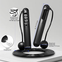 Load image into Gallery viewer, Cordless Skipping Rope with APP,Smart Jump Rope with Built-in Counter and Bluetooth Connectivity, TYPE-C Charging, Rope&amp;Ropeless Modes,Indoor/Outdoor Family Home Gym Equipment for All Ages
